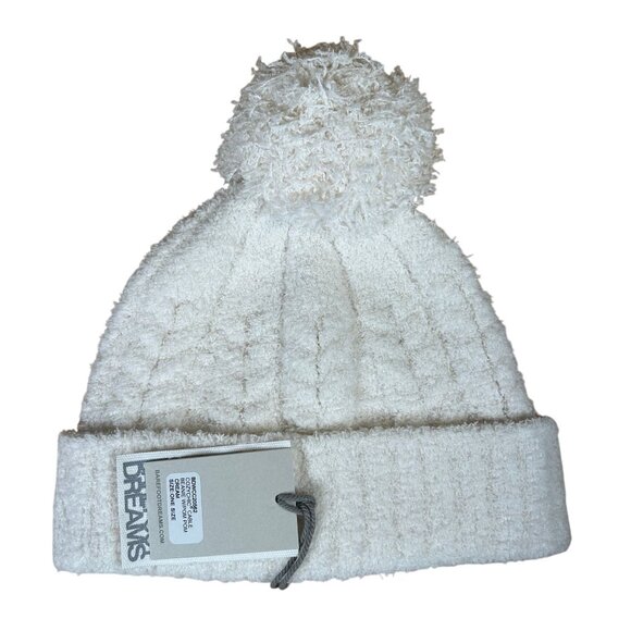 Barefoot Dreams Cozychic Cable Beanie with Pom Pom in Cream New With Tags! - Picture 2 of 3